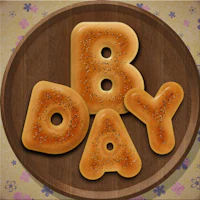 the letters bday are on a wooden plate